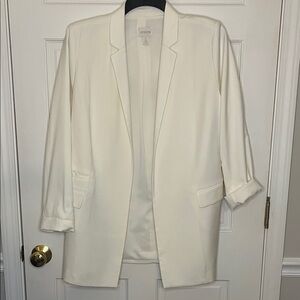 Chico's Off-White Blazer with Rolled Sleeves